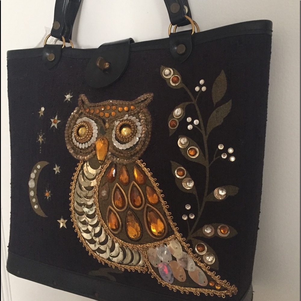 COPY - Vintage Embellished Owl Purse